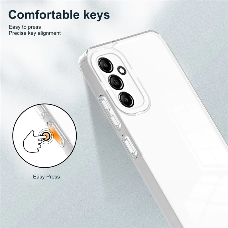 For Samsung Galaxy M54 5G / F54 5G Case TPU+PC Clear Shockproof Phone Cover - White