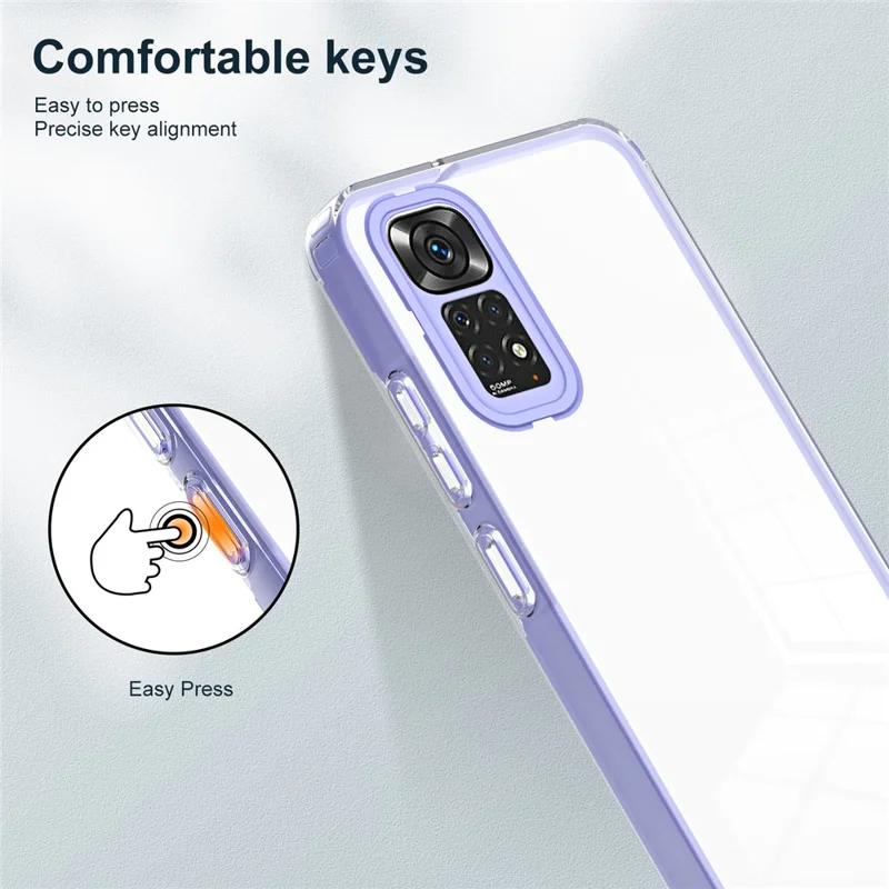 Pour Xiaomi Redmi Note 12S 4G / 11S 4G / Note 11 4G (Qualcomm) Coque TPU + PC Transparent Dos de Téléphone - Violet