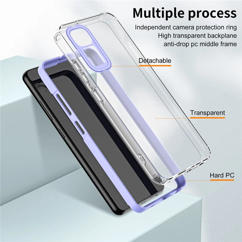 Pour Xiaomi Redmi Note 12S 4G / 11S 4G / Note 11 4G (Qualcomm) Coque TPU + PC Transparent Dos de Téléphone - Violet