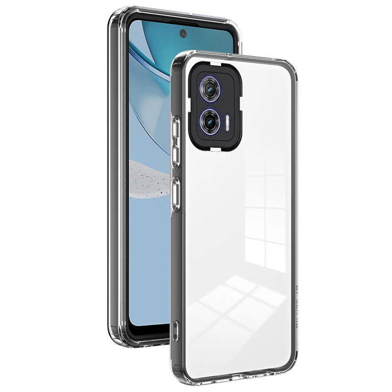 For Motorola Moto G53 5G Case TPU+PC Clear Back Color Edge Cellphone Cover - Black
