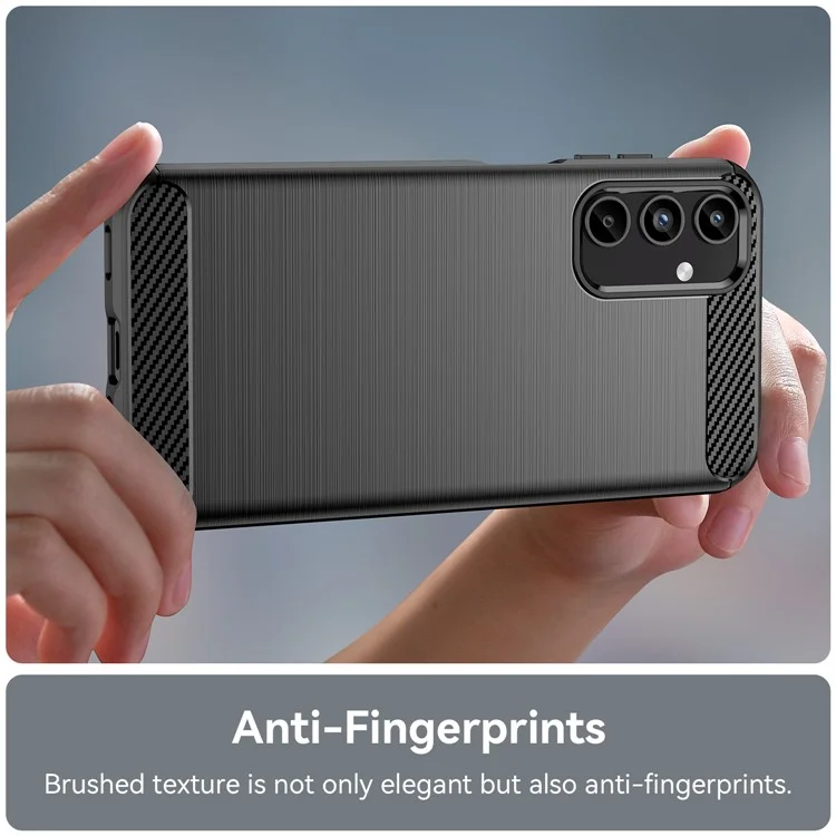 Für Samsung Galaxy A15 5G Case Soft TPU Carbon Fiber Texture Phone Cover - Schwarz