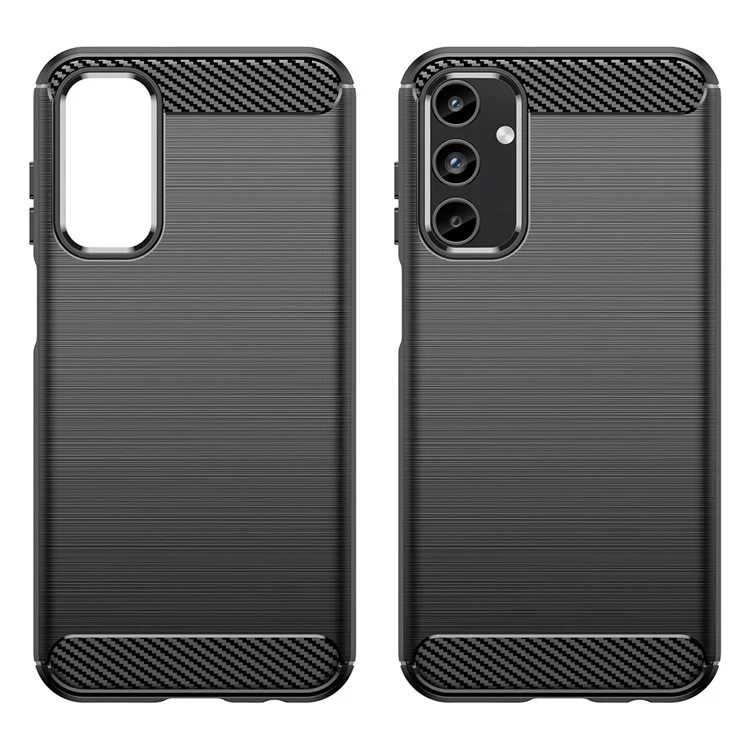 Für Samsung Galaxy A15 5G Case Soft TPU Carbon Fiber Texture Phone Cover - Schwarz