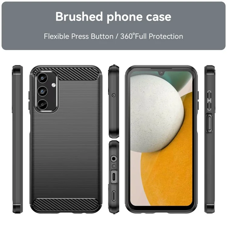 Für Samsung Galaxy A15 5G Case Soft TPU Carbon Fiber Texture Phone Cover - Schwarz