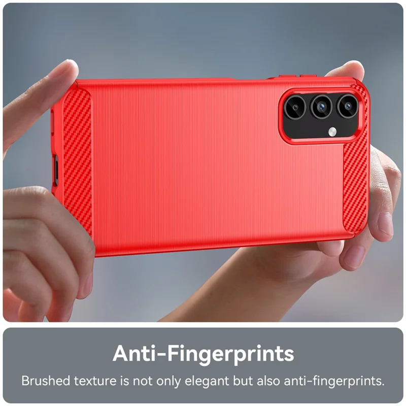 For Samsung Galaxy A15 5G Case Soft TPU Carbon Fiber Texture Phone Cover - Red