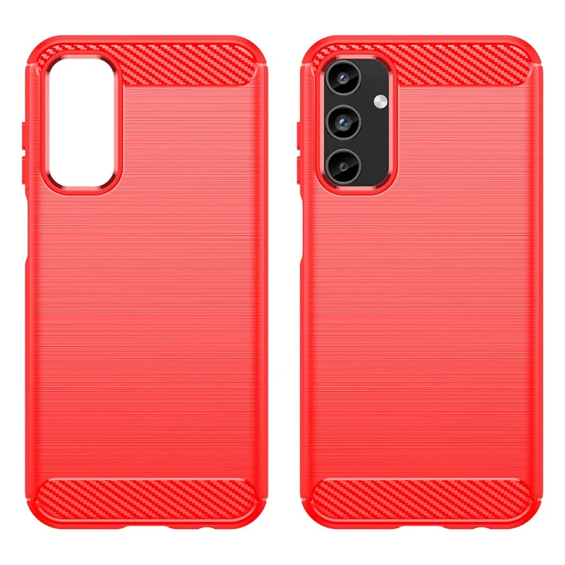 For Samsung Galaxy A15 5G Case Soft TPU Carbon Fiber Texture Phone Cover - Red