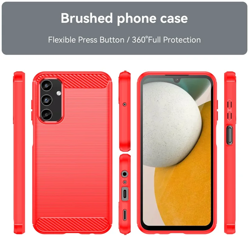 For Samsung Galaxy A15 5G Case Soft TPU Carbon Fiber Texture Phone Cover - Red