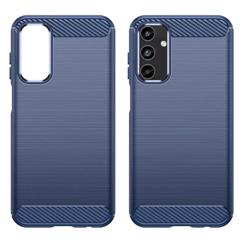 For Samsung Galaxy A15 5G Case Soft TPU Carbon Fiber Texture Phone Cover - Blue