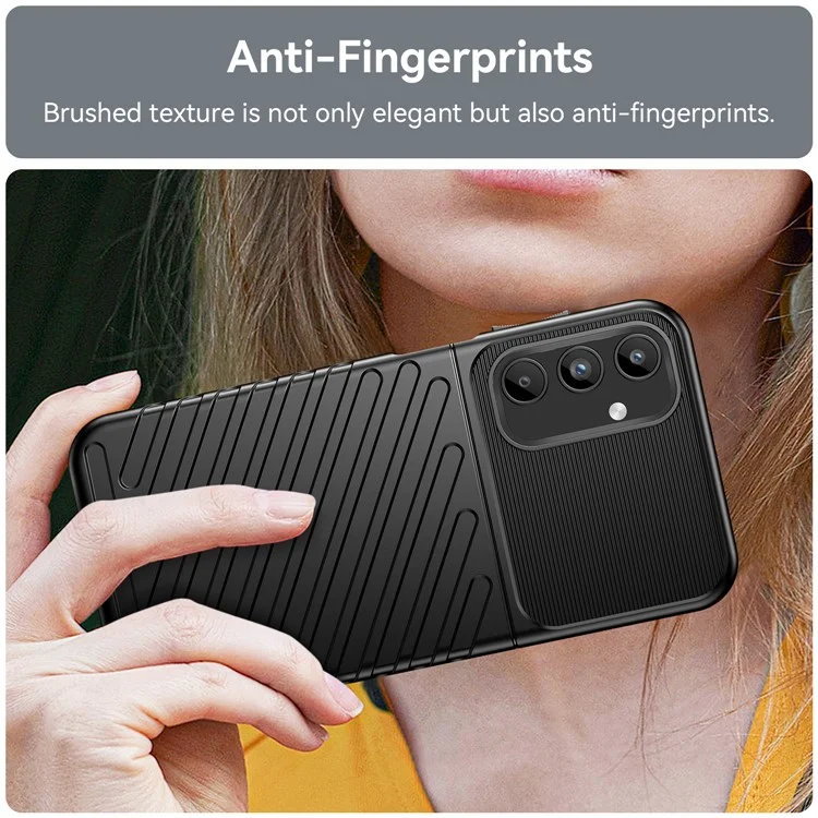 Thunder Series For Samsung Galaxy A15 5G Case Thicken TPU Cell Phone Cover Protective Shell - Black