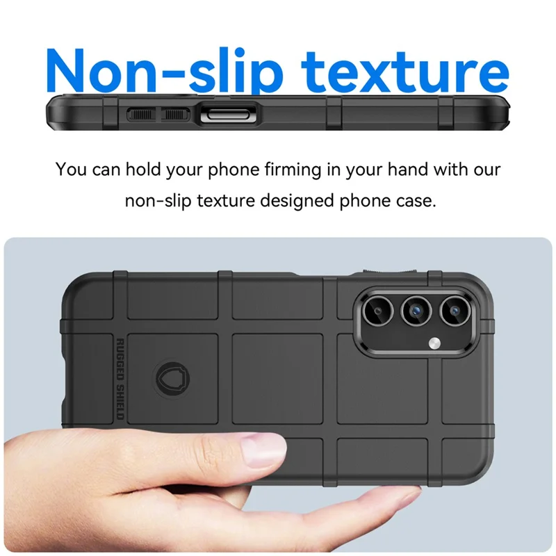 Para Samsung Galaxy A15 5G Case Square Grid Texture TPU Shell Phone Cover - Preto