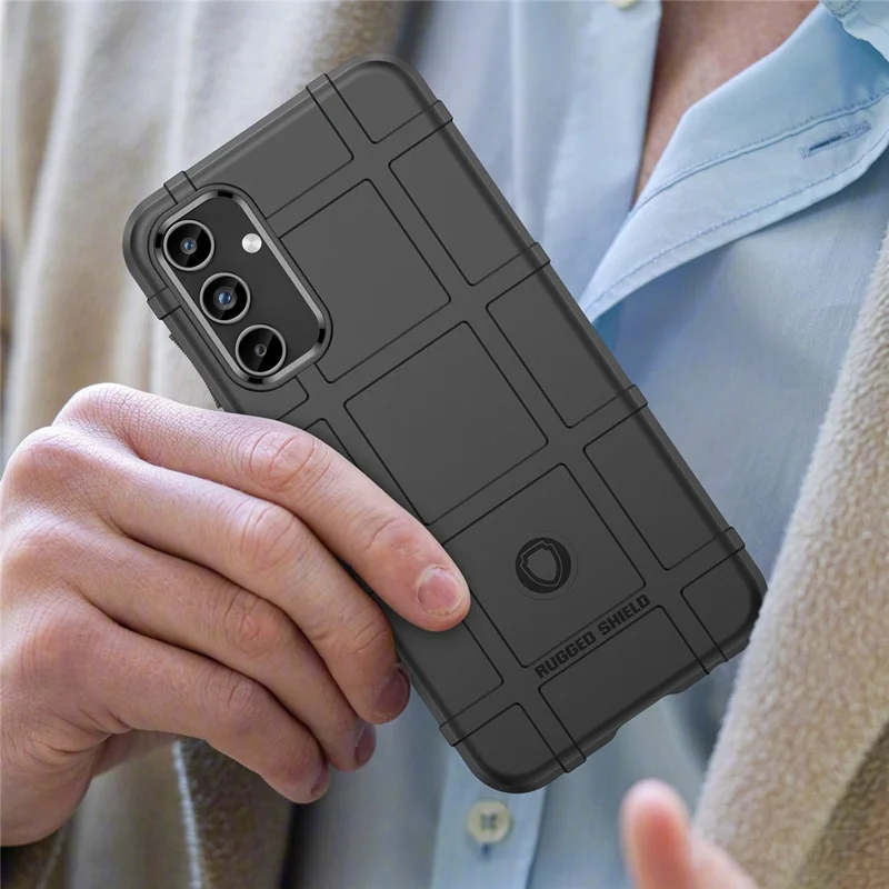 Para Samsung Galaxy A15 5G Case Square Grid Texture TPU Shell Phone Cover - Preto