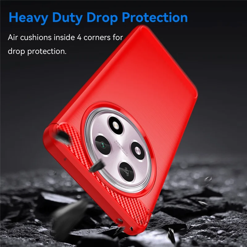 For Oppo A2 Pro 5G Case Shockproof TPU Shell Carbon Fiber Texture Cell Phone Cover - Red
