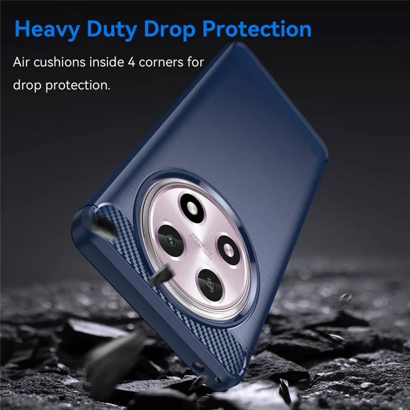 For Oppo A2 Pro 5G Case Shockproof TPU Shell Carbon Fiber Texture Cell Phone Cover - Blue