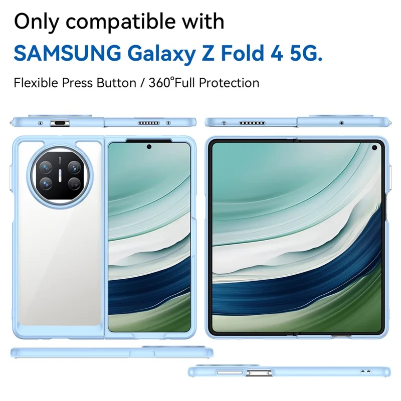 Для Huawei Mate X5 / Mate X3 5G Чехол TPU + Акриловый складной чехол для телефона - Синий