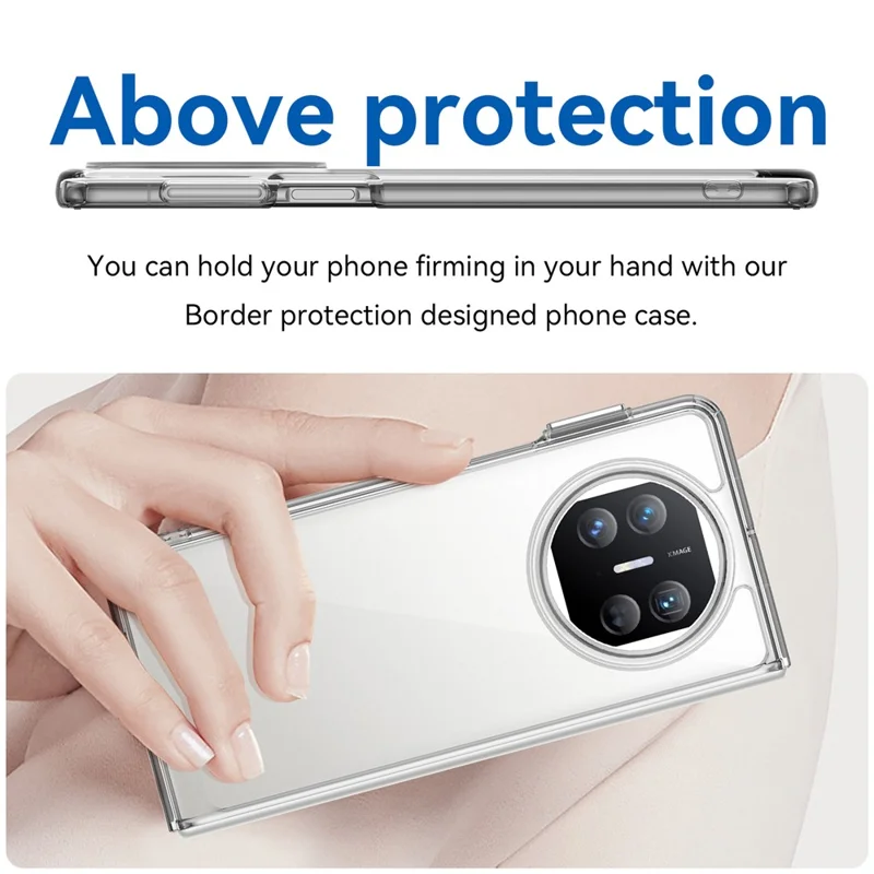 For Huawei Mate X5 / Mate X3 5G Case TPU + Acrylic Folding Phone Cover - Transparent