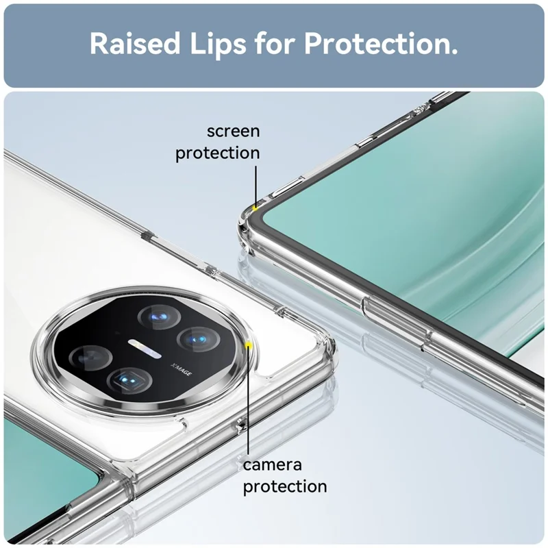 For Huawei Mate X5 / Mate X3 5G Case TPU + Acrylic Folding Phone Cover - Transparent