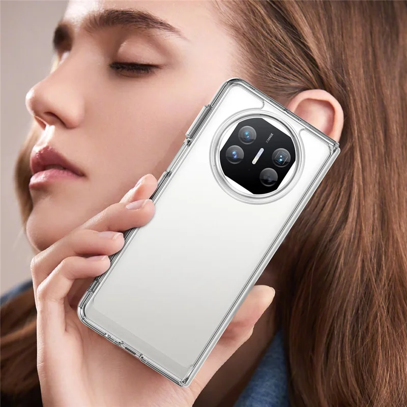 For Huawei Mate X5 / Mate X3 5G Case TPU + Acrylic Folding Phone Cover - Transparent