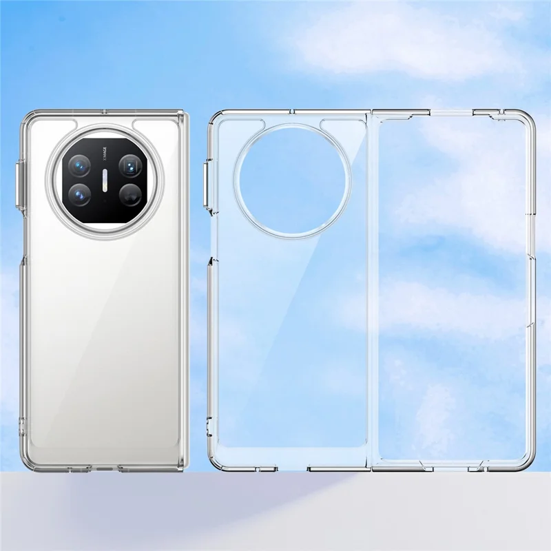 For Huawei Mate X5 / Mate X3 5G Case TPU + Acrylic Folding Phone Cover - Transparent