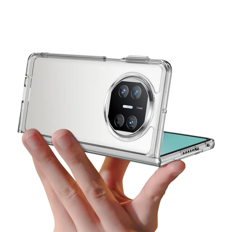 For Huawei Mate X5 / Mate X3 5G Case TPU + Acrylic Folding Phone Cover - Transparent