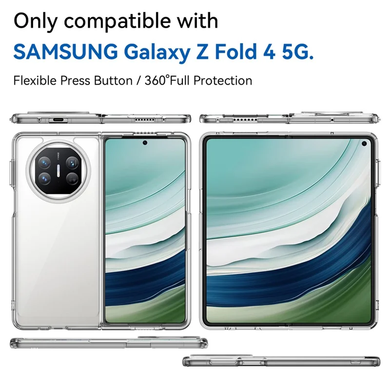 For Huawei Mate X5 / Mate X3 5G Case TPU + Acrylic Folding Phone Cover - Transparent
