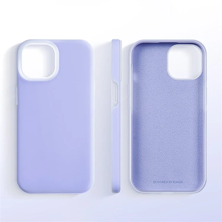 XUNDD Jelly Series For iPhone 14 Case Liquid Silicone+PC Microfiber Lining Phone Cover - Purple