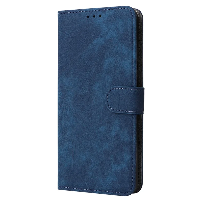 For Motorola Edge 40 Neo 5G Case PU Leather RFID Blocking Phone Cover with Strap - Blue