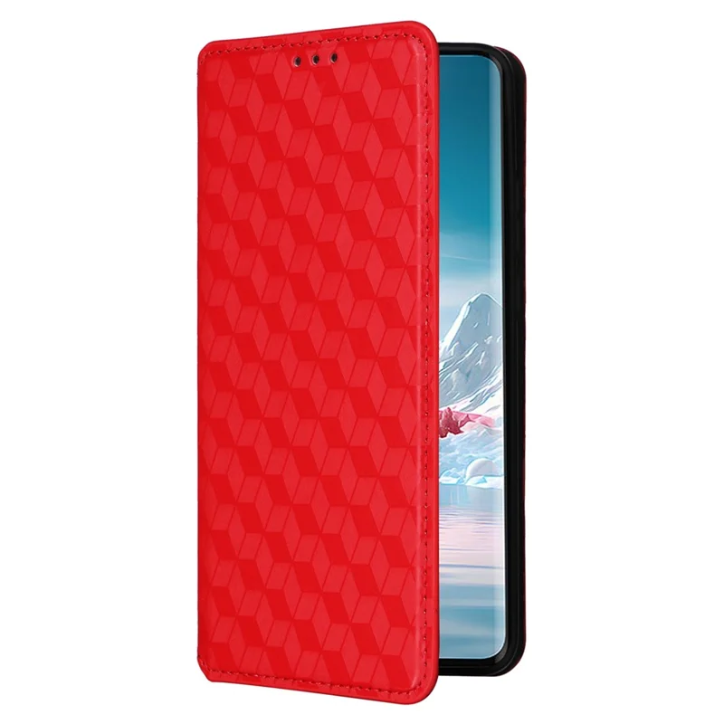 For Motorola Edge 40 Neo 5G Cover Imprinted Wallet Leather Stand Phone Case - Red