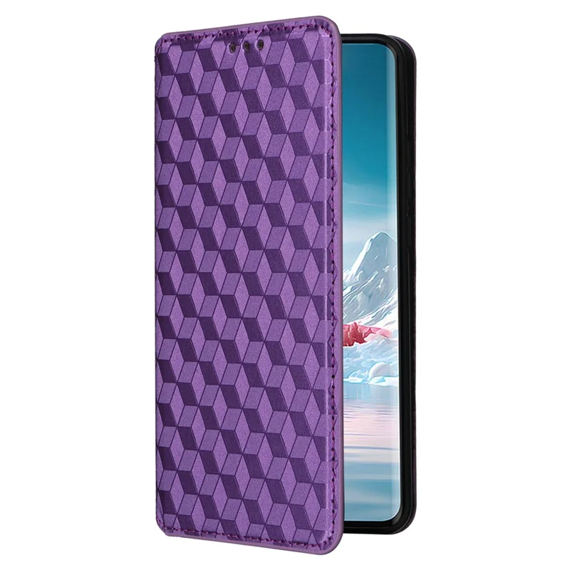 For Motorola Edge 40 Neo 5G Cover Imprinted Wallet Leather Stand Phone Case - Purple