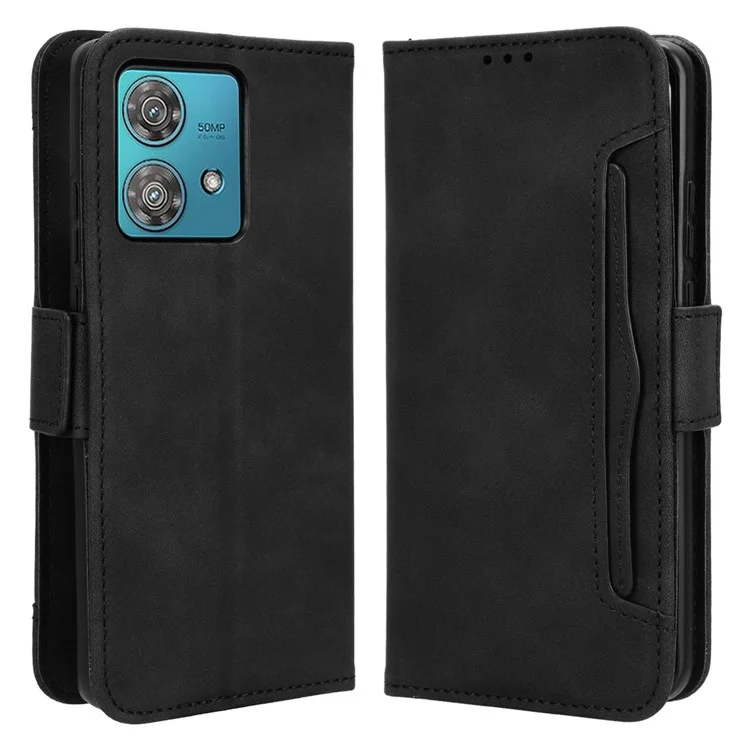 For Motorola Edge 40 Neo 5G Case Multiple Card Slots Wallet Phone Cover - Black