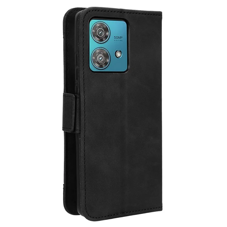 For Motorola Edge 40 Neo 5G Case Multiple Card Slots Wallet Phone Cover - Black