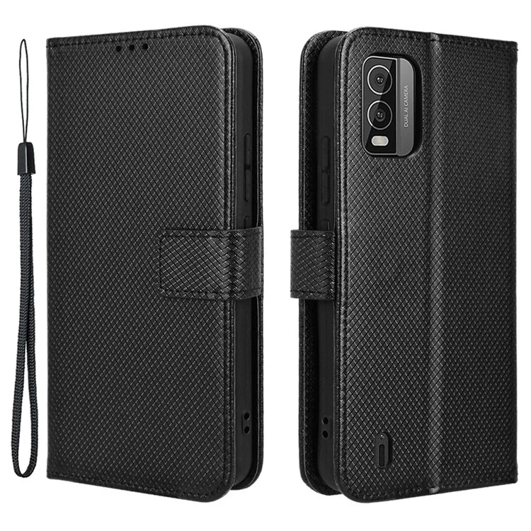 For Nokia C210 Case Full Protection PU Leather Phone Wallet Cover - Black