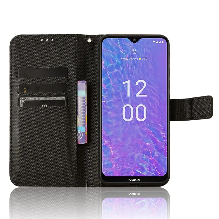 For Nokia C210 Case Full Protection PU Leather Phone Wallet Cover - Black