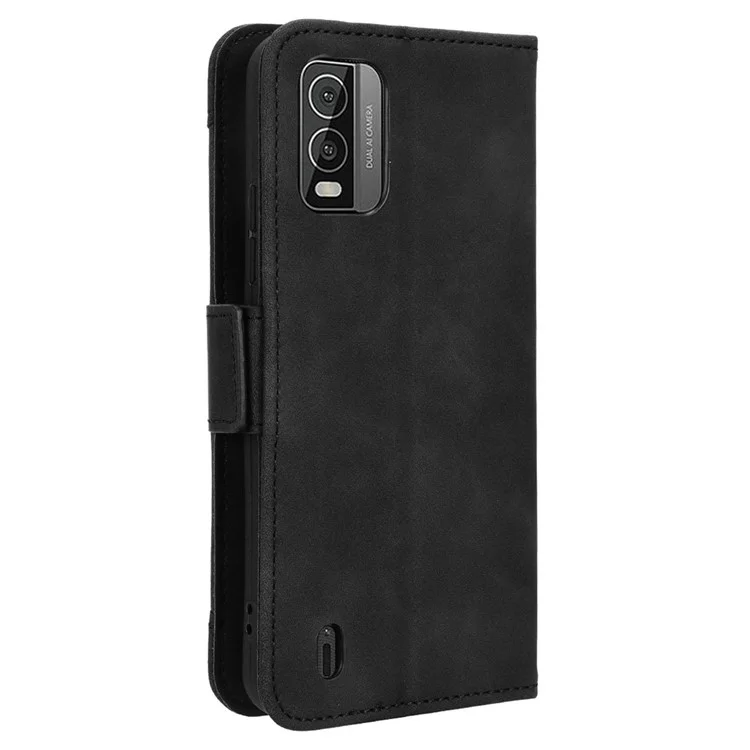 For Nokia C210 Case Multiple Card Slots PU Leather Wallet Phone Cover - Black