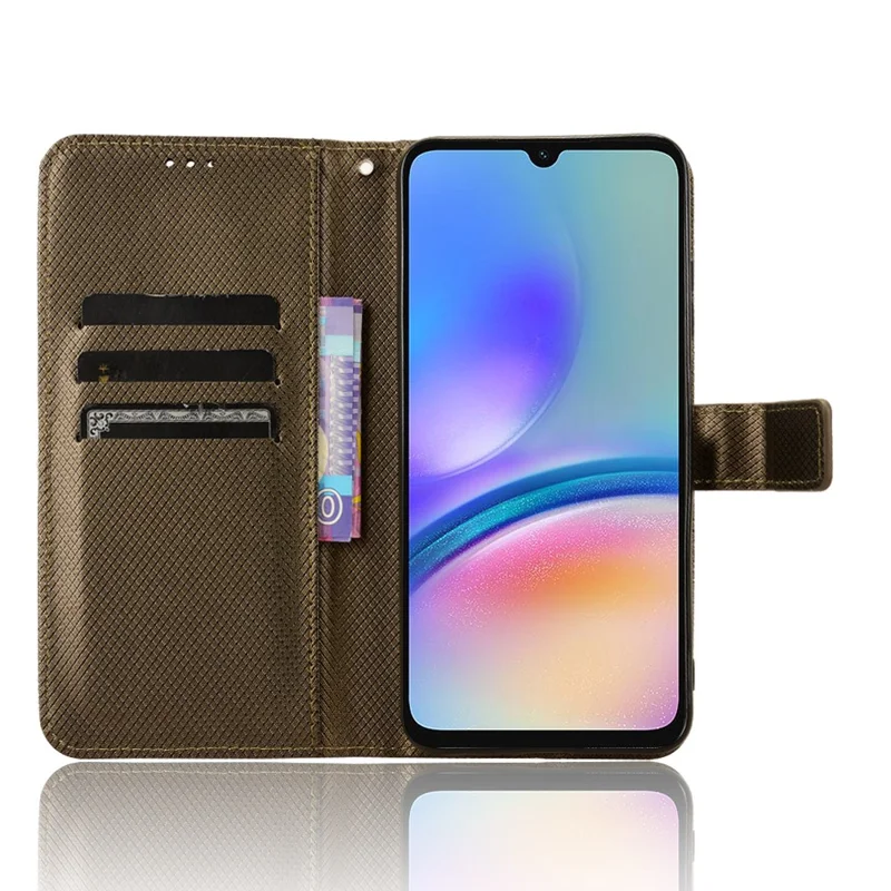 For Samsung Galaxy A05s 4G / M14 4G Case Stand Wallet Phone Leather Cover - Brown