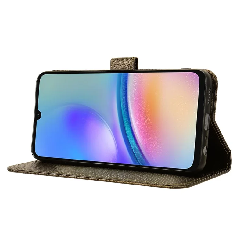 For Samsung Galaxy A05s 4G / M14 4G Case Stand Wallet Phone Leather Cover - Brown