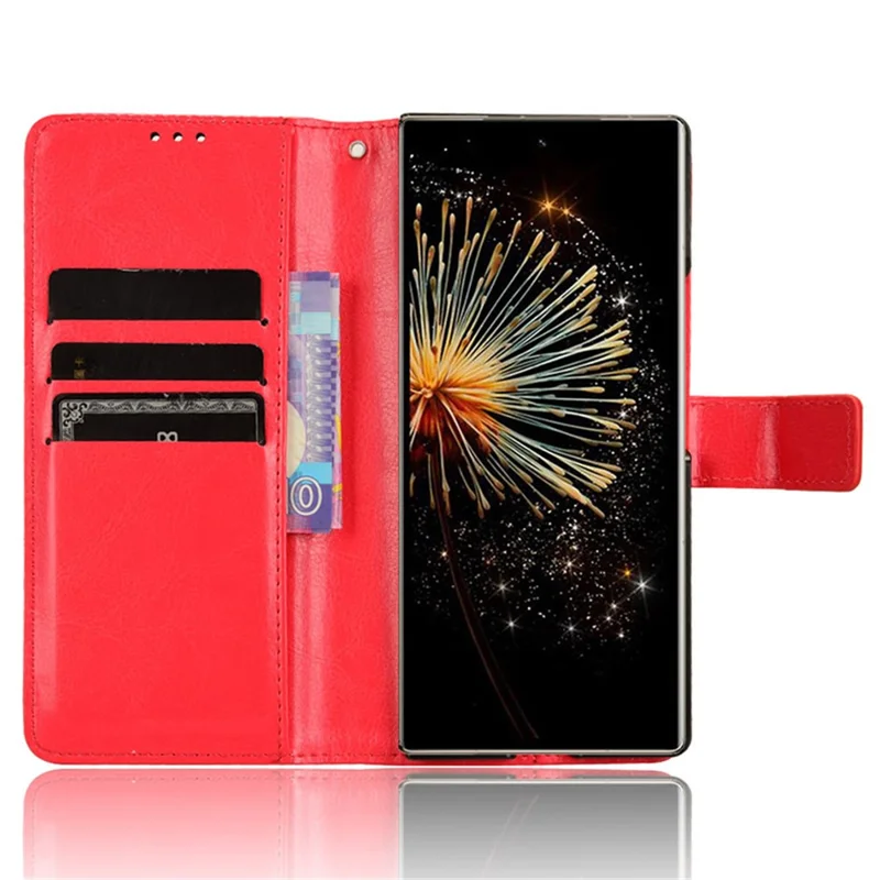 Para Xiaomi Mix Fold 3 5G Capa Carteira de Couro PU Dobrável Capa de Telefone - Vermelho