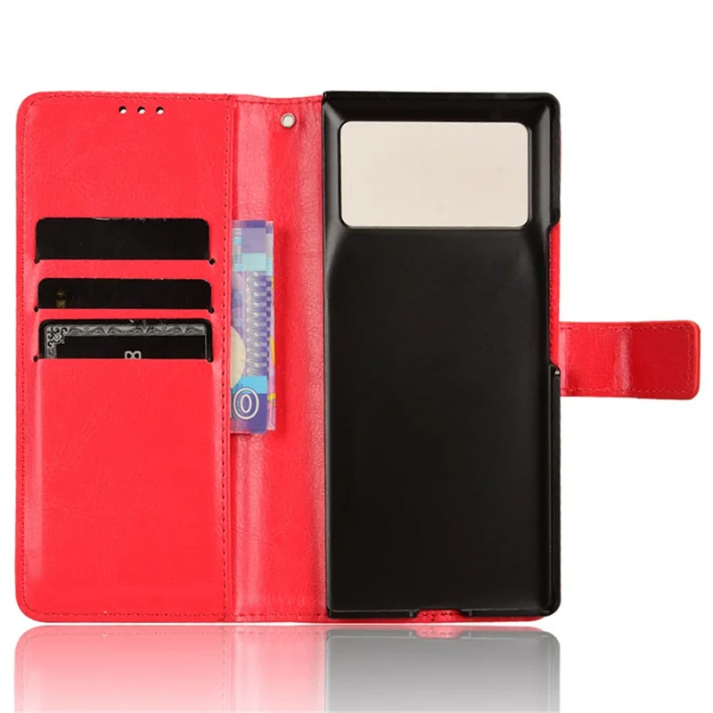 Para Xiaomi Mix Fold 3 5G Capa Carteira de Couro PU Dobrável Capa de Telefone - Vermelho