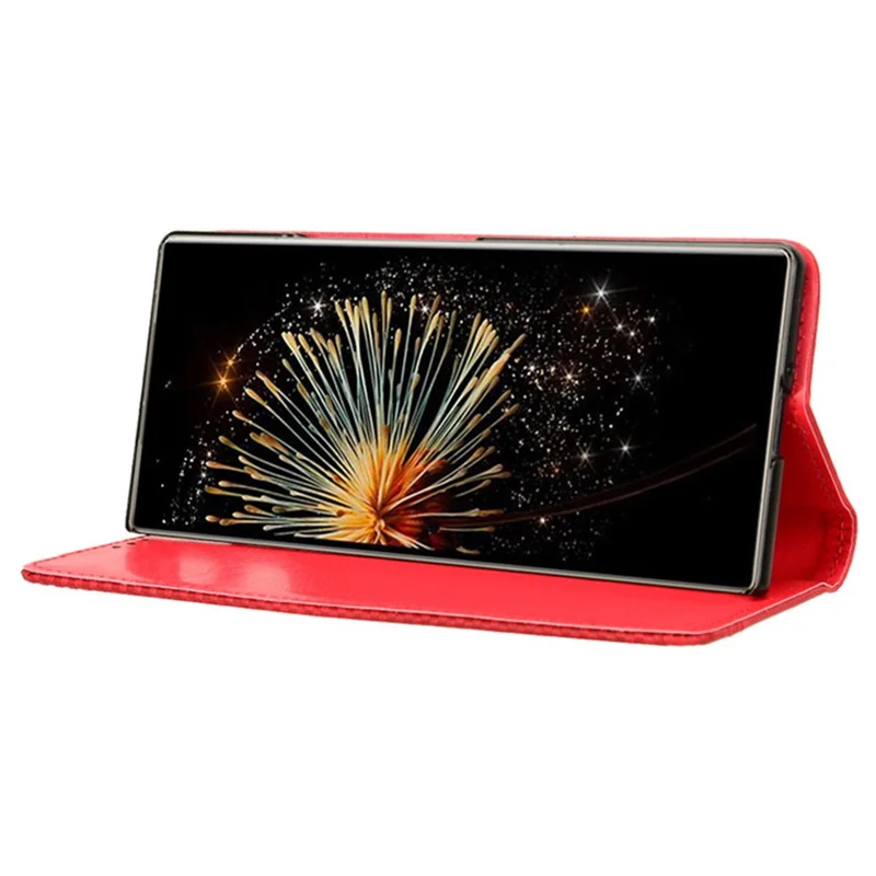 For Xiaomi Mix Fold 3 5G Folding Case Retro PU Leather Stand Phone Cover - Red