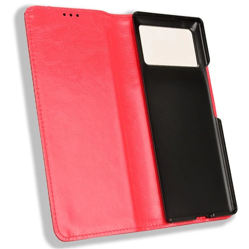 For Xiaomi Mix Fold 3 5G Folding Case Retro PU Leather Stand Phone Cover - Red