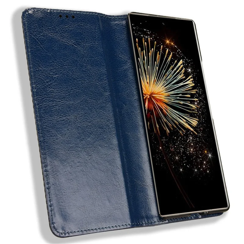 For Xiaomi Mix Fold 3 5G Folding Case Retro PU Leather Stand Phone Cover - Blue