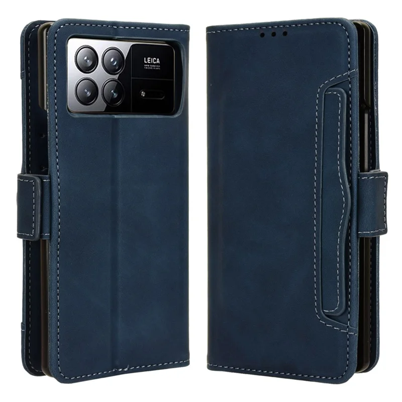 For Xiaomi Mix Fold 3 5G Leather Case Stand Wallet Folding Phone Cover - Blue