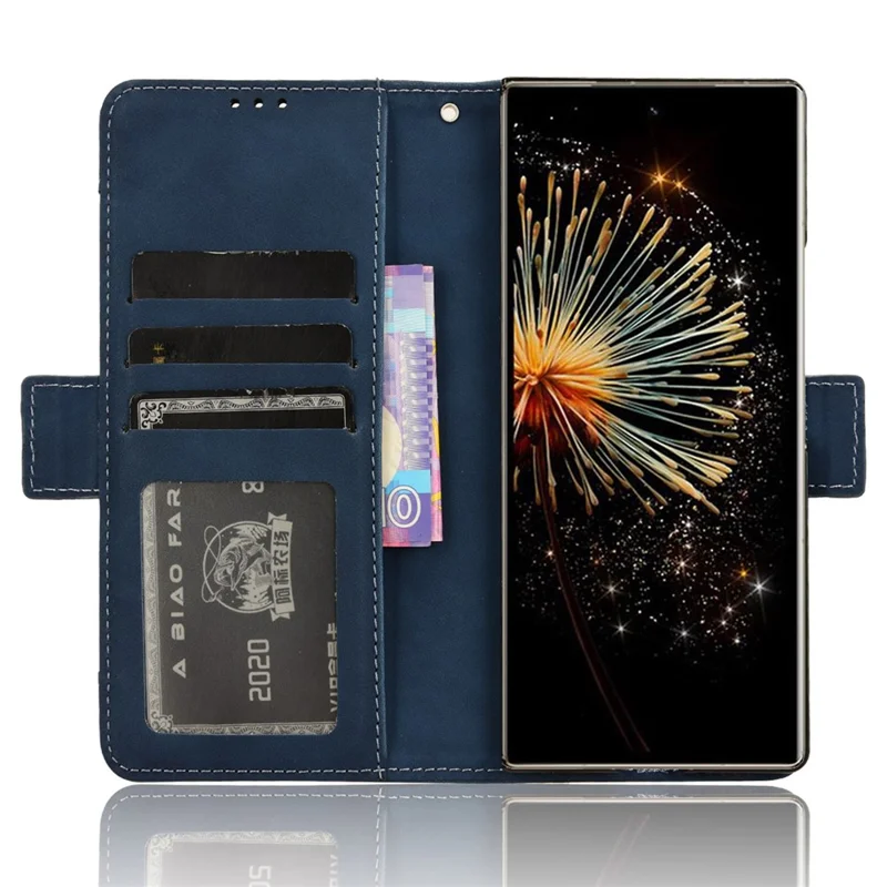 For Xiaomi Mix Fold 3 5G Leather Case Stand Wallet Folding Phone Cover - Blue
