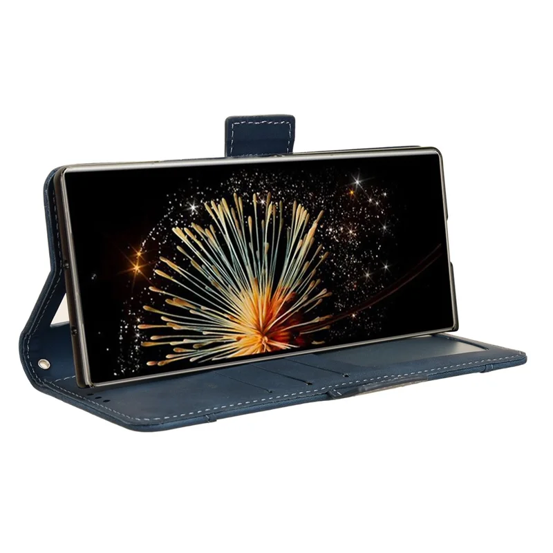 For Xiaomi Mix Fold 3 5G Leather Case Stand Wallet Folding Phone Cover - Blue