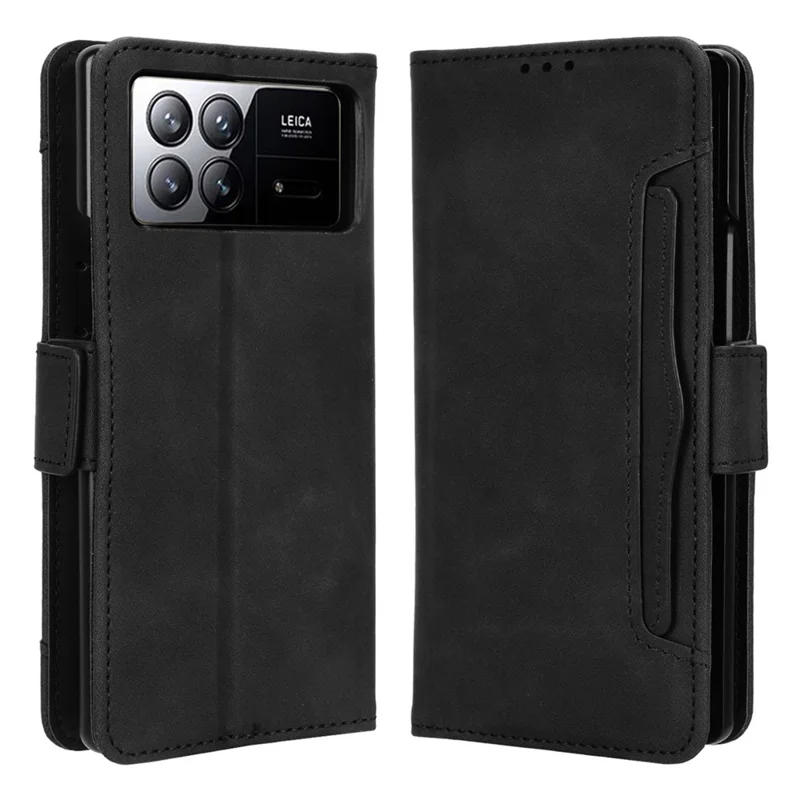 Para Xiaomi Mix Fold 3 5G Funda de Piel Soporte Cartera Plegable Funda para Teléfono - Negro