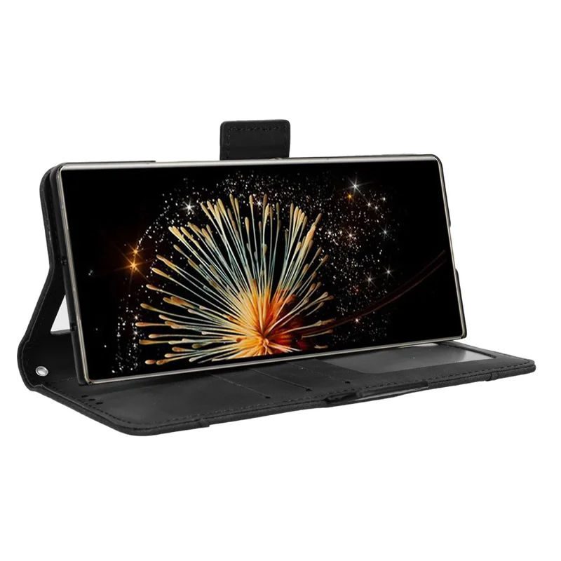 Para Xiaomi Mix Fold 3 5G Funda de Piel Soporte Cartera Plegable Funda para Teléfono - Negro