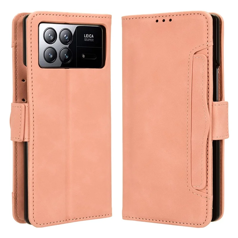 For Xiaomi Mix Fold 3 5G Leather Case Stand Wallet Folding Phone Cover - Pink