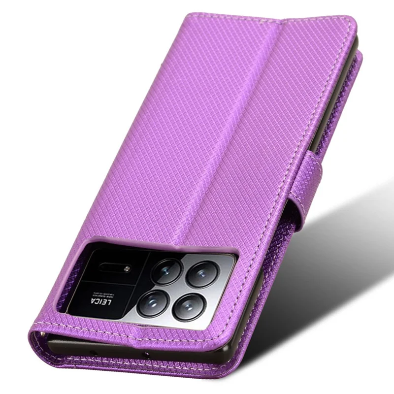 Para Xiaomi Mix Fold 3 5G Funda de Teléfono Textura de Diamante Cuero PU Cubierta con Billetera - Púrpura
