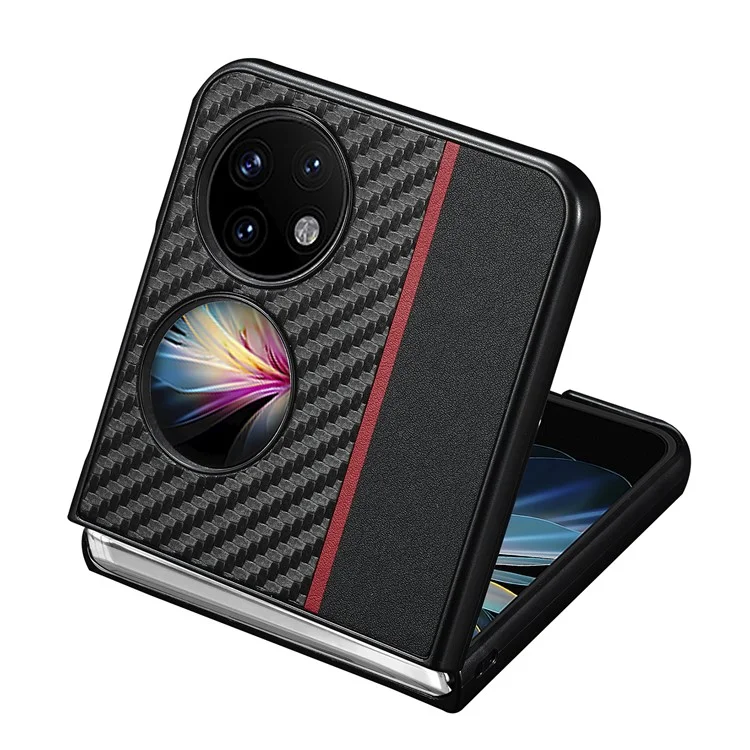 LC.IMEEKE Pour Huawei P50 Pocket Case Texture en fibre de carbone Coque de protection antichoc