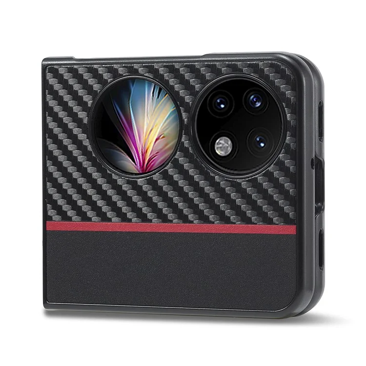 LC.IMEEKE Pour Huawei P50 Pocket Case Texture en fibre de carbone Coque de protection antichoc