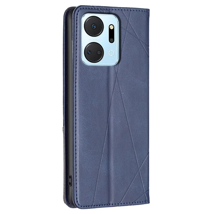 Pour Honor X7a 4G Étui en Cuir PU avec Support et Porte-Cartes - Bleu