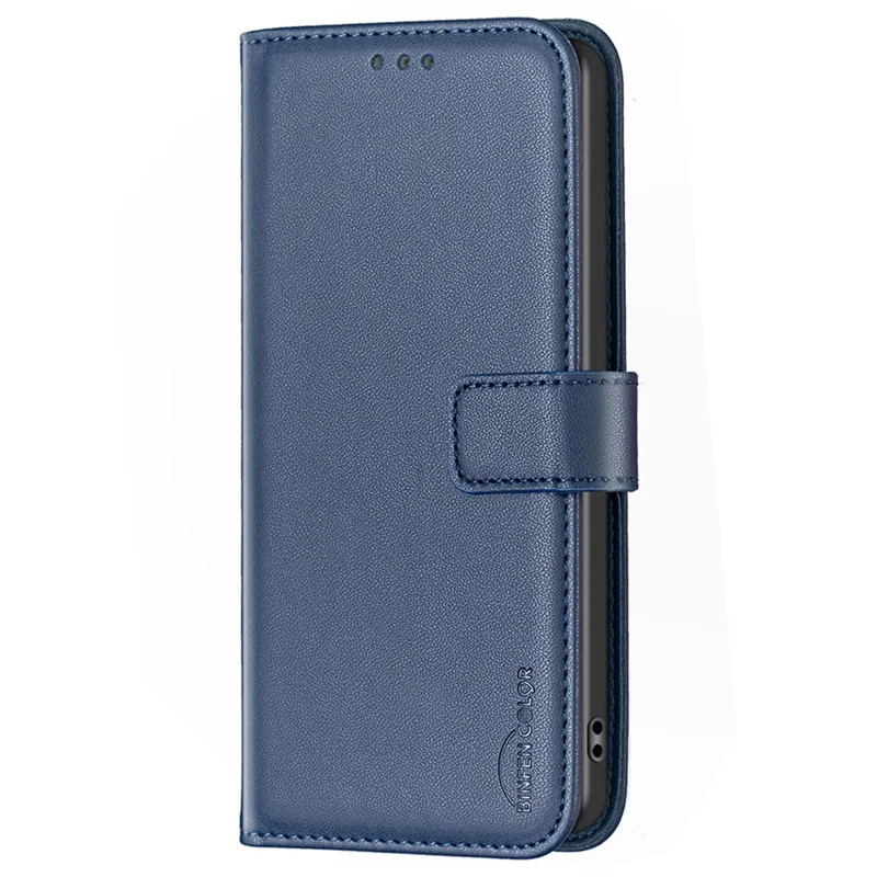 BINFEN COLOR BF17 Para Motorola Edge 40 Neo 5G Capa de Telefone Caso de Carteira de Couro PU - Azul